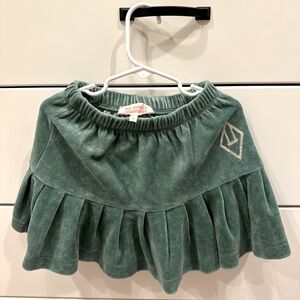 The Animals Observatory Velvet Bird Skirt in mint green. Size 5.